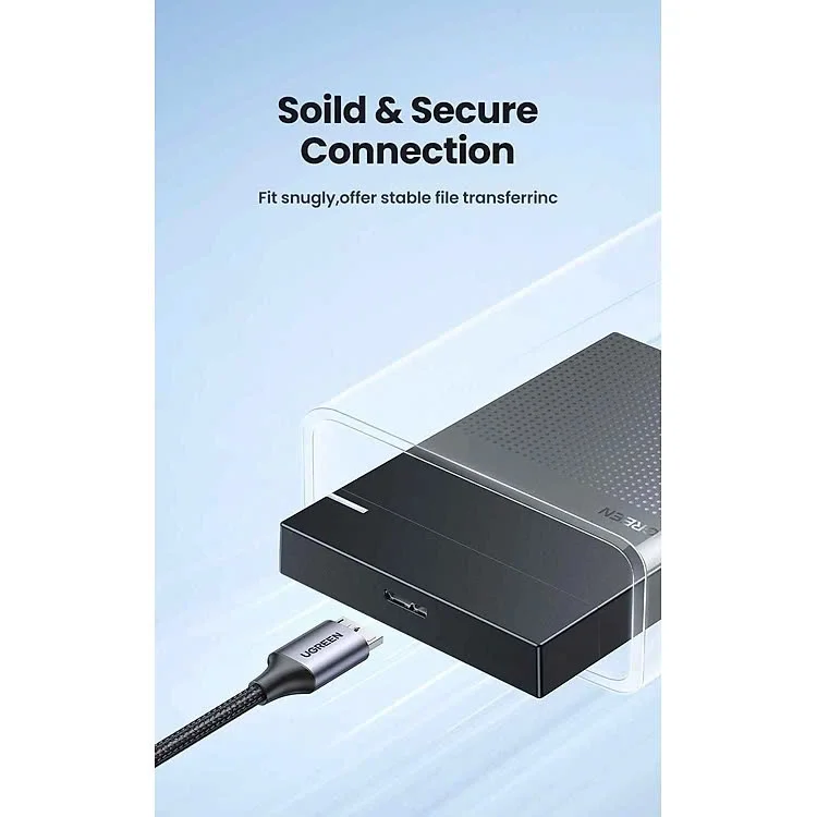 Ugreen 15232 1M USB type C sang Micro B Màu Xám Cáp chuyển US565 — ảnh 6