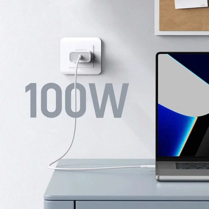 Ugreen 15269 100W 2M QC4.0 5A Cáp sạc nhanh USB-C dây bọc dù Màu Trắng US557 — ảnh 7