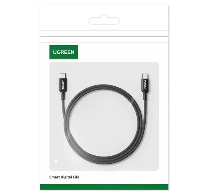 Ugreen 15277 2m 100W QC4.0 5A cáp sạc nhanh USB-C dây bọc dù Màu Đen US557