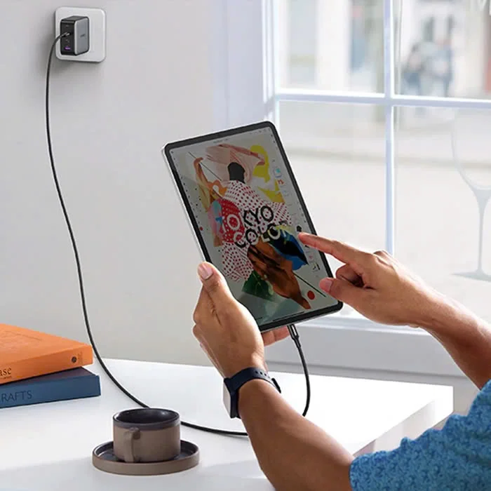 Ugreen 15277 2m 100W QC4.0 5A cáp sạc nhanh USB-C dây bọc dù Màu Đen US557