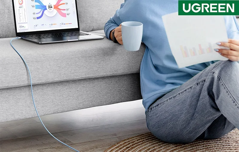 Ugreen 15278 60W 0.5M QC4.0 3A Cáp sạc nhanh USB-C Màu Xanh US563 — ảnh 5