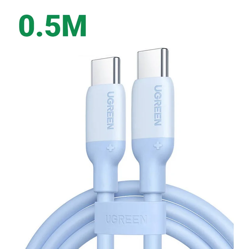 Ugreen 15278 60W 0.5M QC4.0 3A Cáp sạc nhanh USB-C Màu Xanh US563