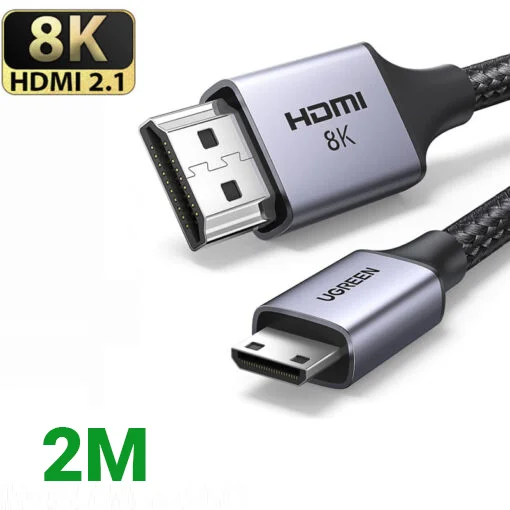 Ugreen 15515 2M 8K60Hz 2.1 Cáp chuyển Mini HDMI sang HDMI dây bọc dù HD163