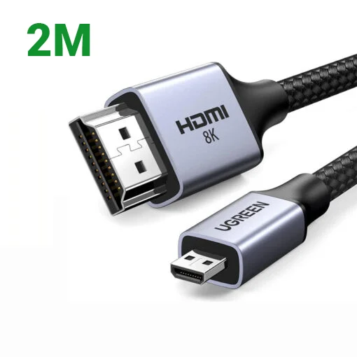 Ugreen 15517 2M 8K60hz 2.1 Cáp chuyển Micro HDMI sang HDMI dây bọc dù HD164