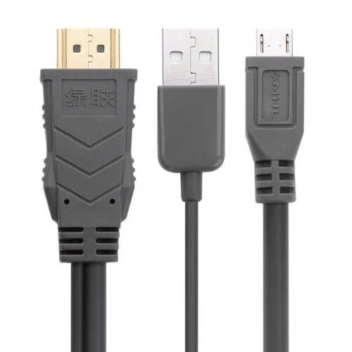 Ugreen 20138 3M màu Xám Cáp MHL Micro USB sang HDMI MH101