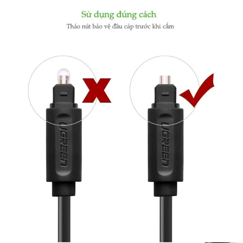 Ugreen 20590 3M Đen Dây cáp quang âm thanh 2 đầu dương AV122