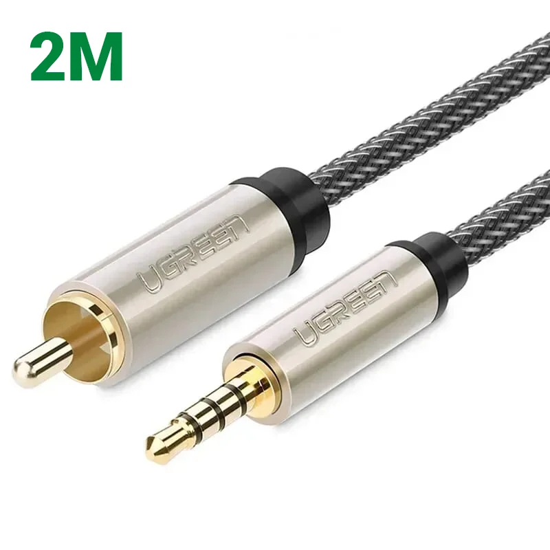 Ugreen 20733 2M cho tv xiaomi màu Xám Cáp âm thanh bông sen Coaxial sang 3.5mm dương cao cấp AV132 — ảnh 1