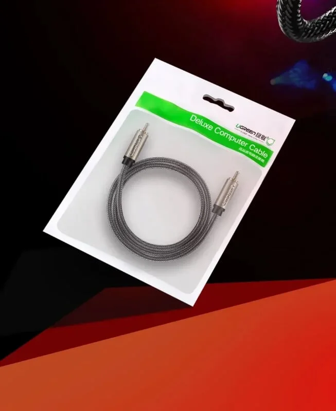 Ugreen 20736 1M màu Xám Cáp âm thanh bông sen Coaxial cao cấp AV133