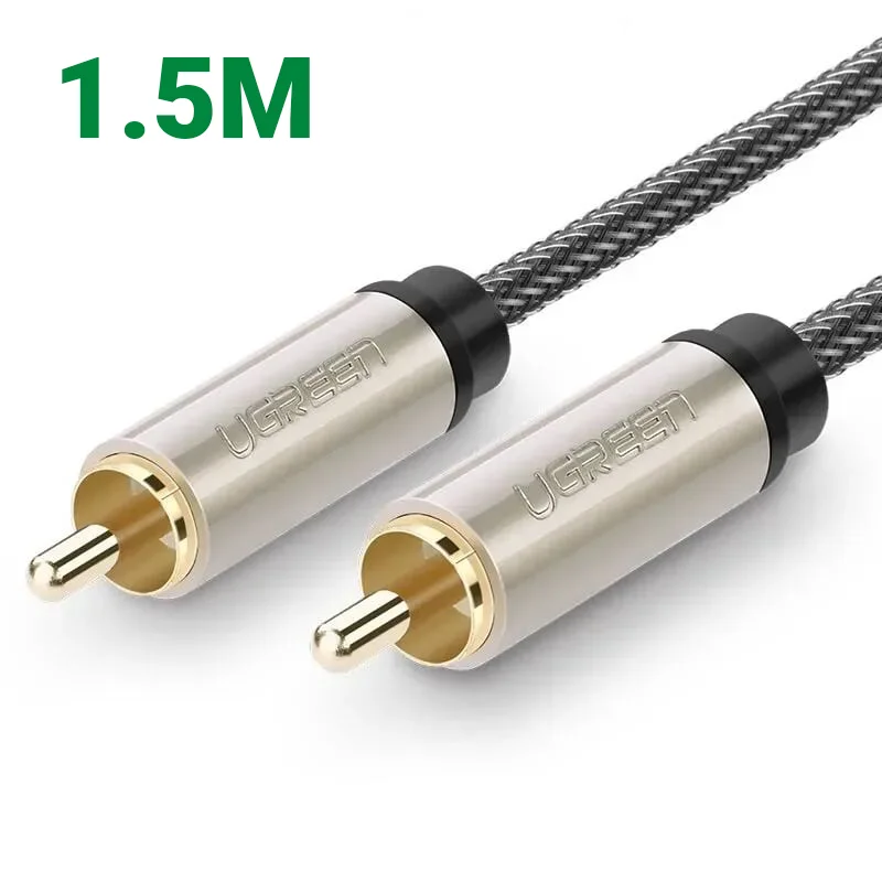 Ugreen 20737 1.5M màu Xám Cáp âm thanh bông sen Coaxial cao cấp AV133