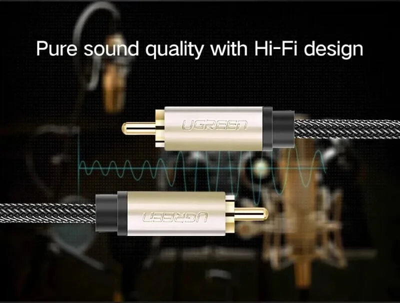 Ugreen 20738 2M màu Xám Cáp âm thanh bông sen Coaxial cao cấp AV133 — ảnh 3