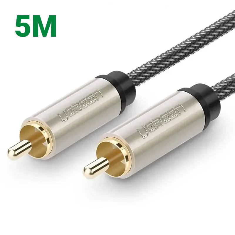 Ugreen 20740 5M màu Xám Cáp âm thanh bông sen Coaxial cao cấp AV133