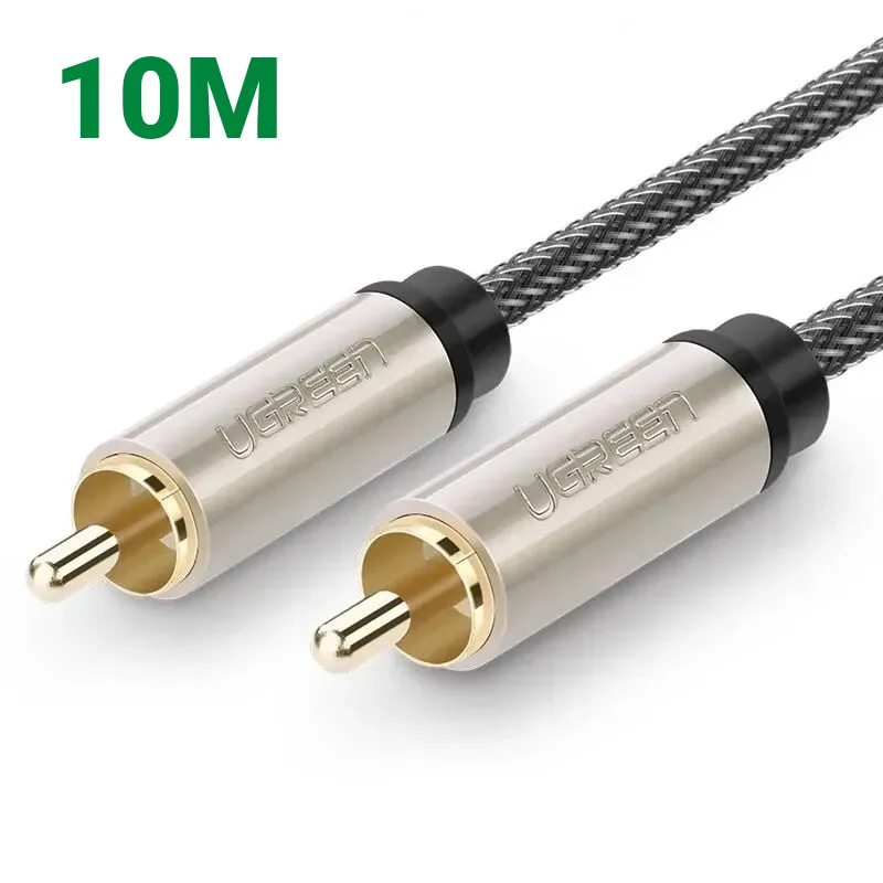 Ugreen 20742 10M màu Xám Cáp âm thanh bông sen Coaxial cao cấp AV133