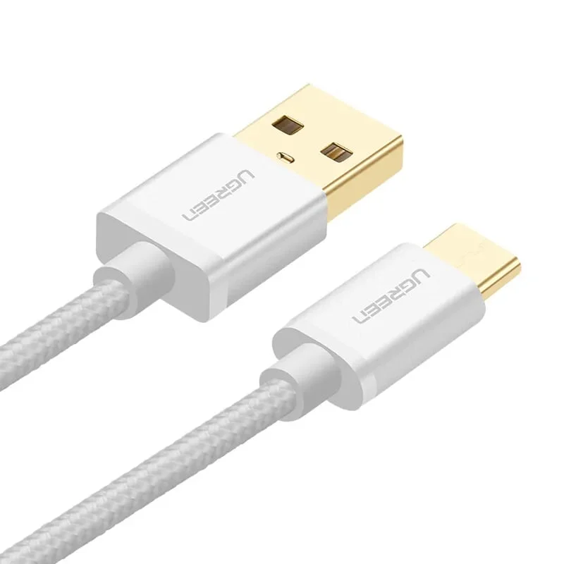 Ugreen 20812 1M màu Trắng Dây USB 2.0 sang Type-C đầu nhôm dây bọc vinyl US174 — ảnh 2