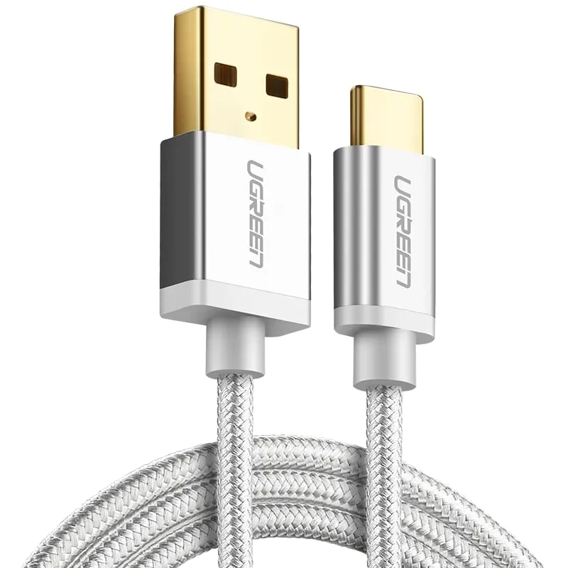 Ugreen 20812 1M màu Trắng Dây USB 2.0 sang Type-C đầu nhôm dây bọc vinyl US174 — ảnh 3