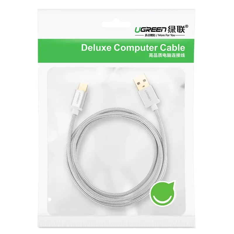 Ugreen 20814 2M màu Trắng Dây USB 2.0 sang Type-C đầu nhôm dây bọc vinyl US174 — ảnh 9