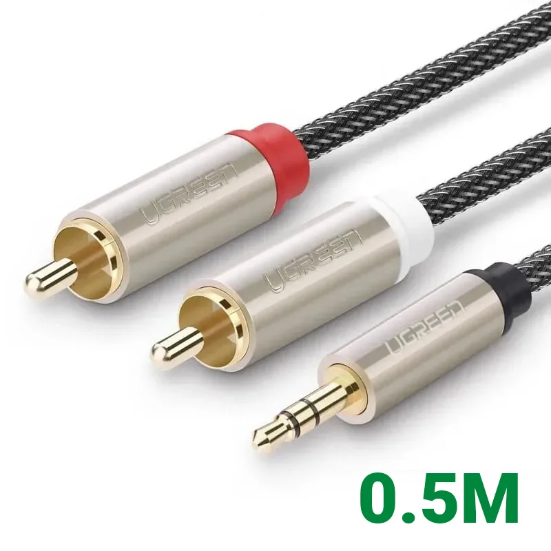 Ugreen 20820 0.5M màu Đen Cáp âm thanh 2 đầu Bông sen sang 3.5mm Dương AV135 — ảnh 1