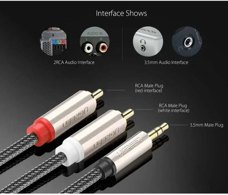 Ugreen 20821 1M màu Đen Cáp âm thanh 2 đầu Bông sen sang 3.5mm Dương AV135 — ảnh 10