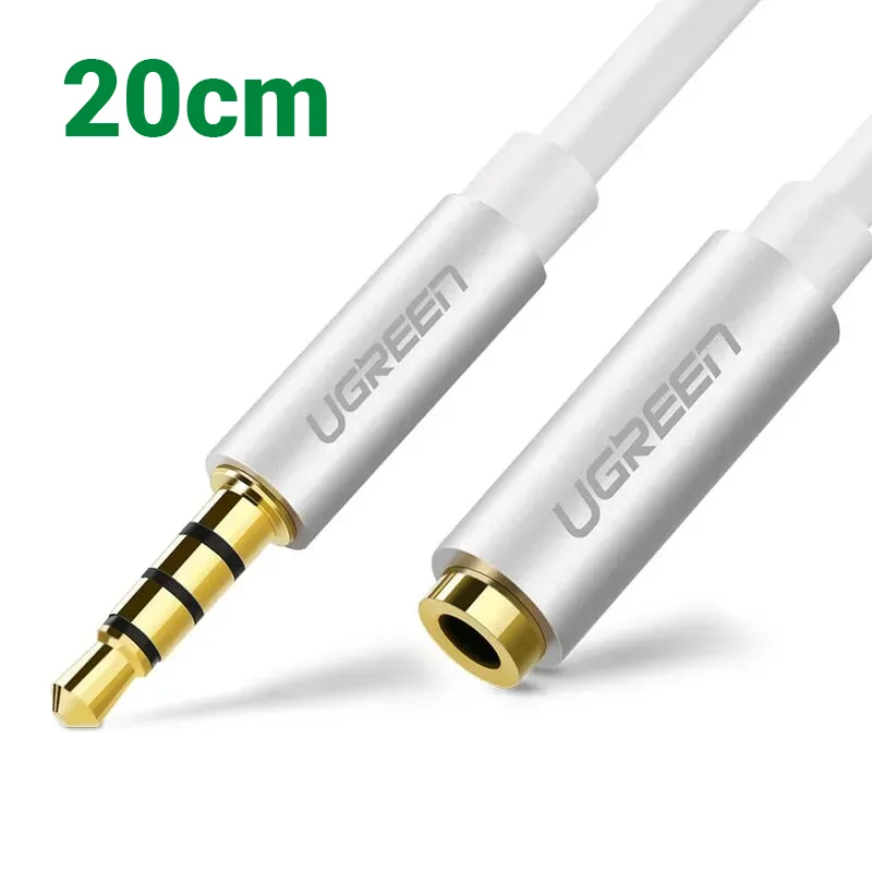 Ugreen 20850 20CM màu Bạc Cáp âm thanh 3.5mm nối dài AV136