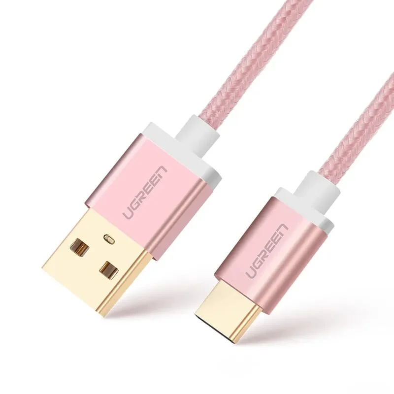 Ugreen 20869 3M màu Hồng Dây USB 2.0 sang Type-C đầu nhôm dây bọc vinyl US174 — ảnh 3
