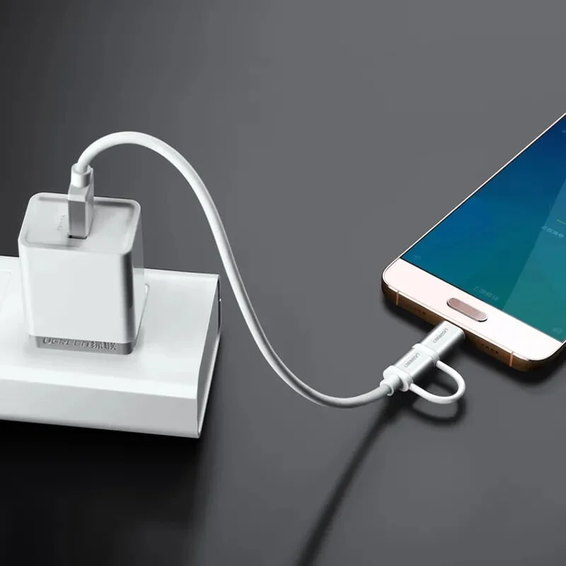 Ugreen 20873 1.5M màu bạc Dây USB A sang Micro USB + USB-C cao cấp US177 — ảnh 5