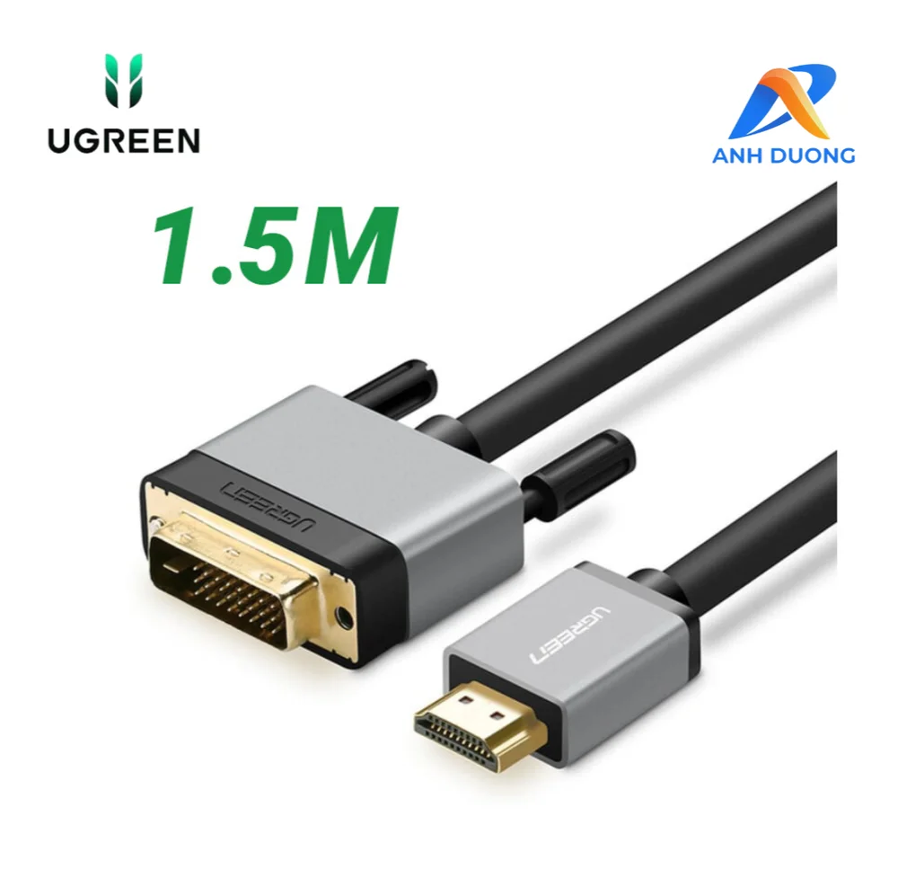 Ugreen 20886 1.5M màu Đen Cáp chuyển đổi HDMI sang DVI 24 + 1 thuần đồng cao cấp HD128