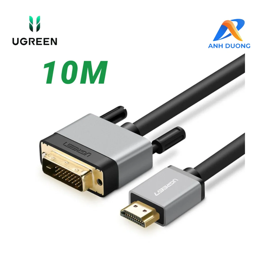 Ugreen 20891 10M màu Đen Cáp chuyển đổi HDMI sang DVI 24 + 1 thuần đồng cao cấp HD128