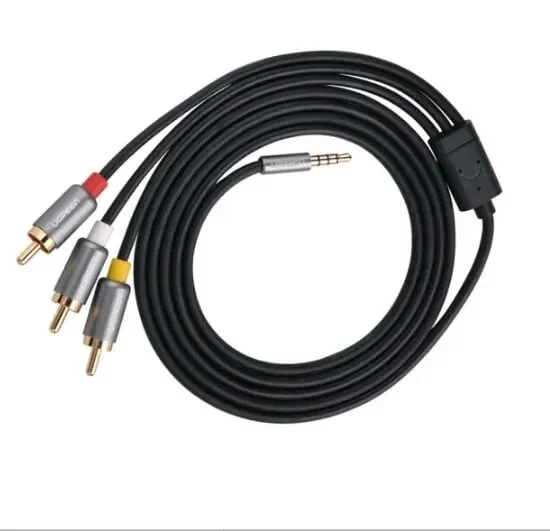 Ugreen 20894 1.5M màu Đen Cáp âm thanh 3 đầu Bông sen sang 3.5mm Dương AV138 — ảnh 3