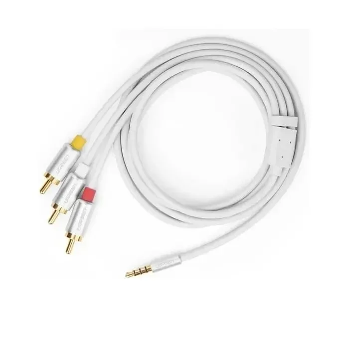 Ugreen 20895 1.5M màu Trắng Cáp âm thanh 3 đầu Bông sen sang 3.5mm Dương AV138