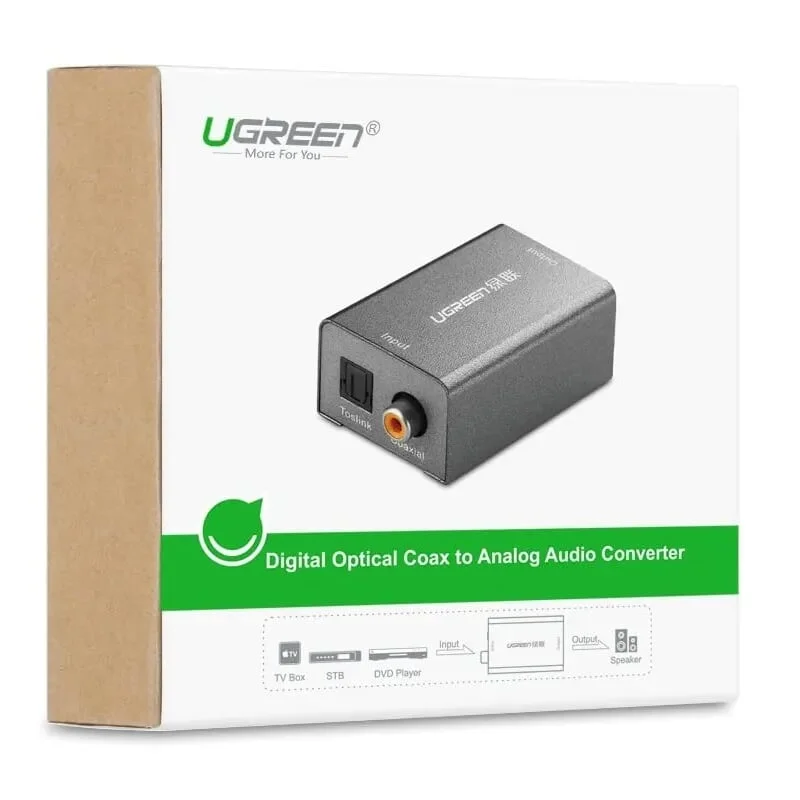 Ugreen 20978 bộ chuyển tín hiệu âm thanh kỹ thuật số cổng toslink optical coaxial sang jack 3.5mm analogue màu xám — ảnh 6