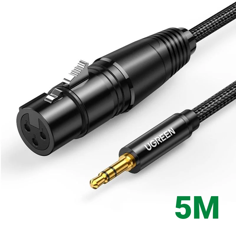 Ugreen 25240 5M Màu đen Cáp âm thanh 3.5 sang Xlr AV182