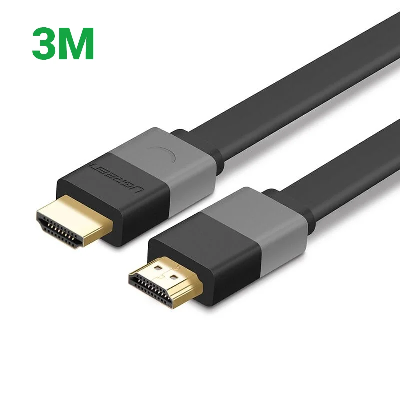 Ugreen 30111 3M màu Đen Cáp tín hiệu HDMI vỏ nhựa PVC cao cấp cáp dẹt HD120