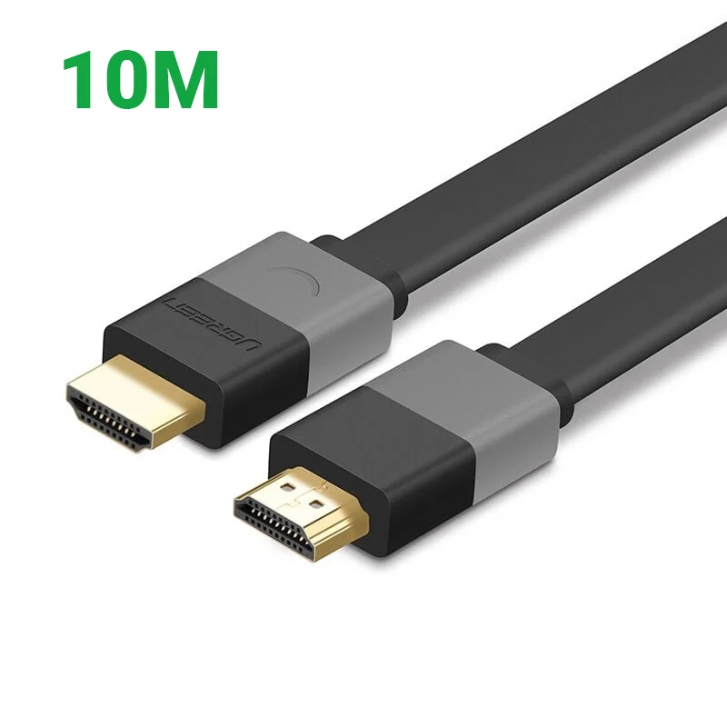 Ugreen 30114 10M màu Đen Cáp tín hiệu HDMI vỏ nhựa PVC cao cấp cáp dẹt HD120
