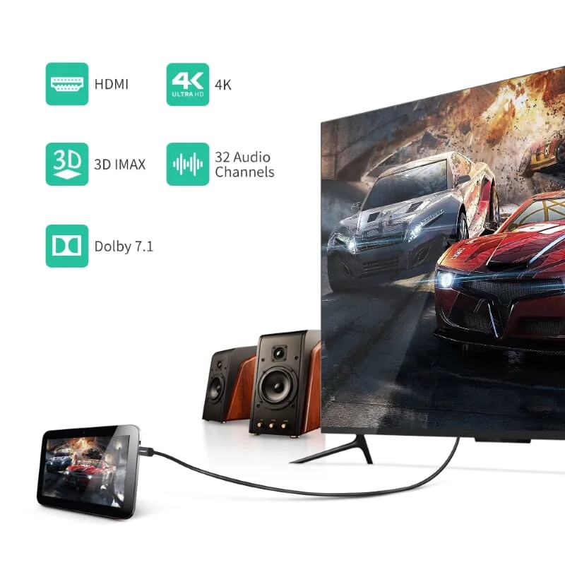 Ugreen 30144 1M màu Đen Cáp chuyển đổi Micro HDMI sang HDMI thuần đồng cao cấp HD109 — ảnh 9