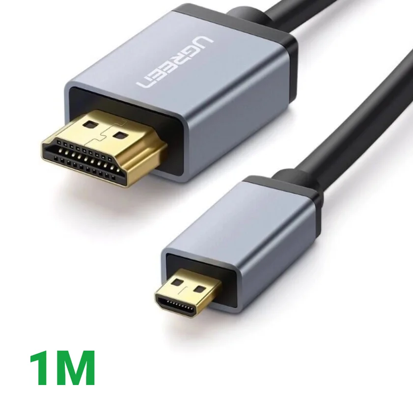 Ugreen 30144 1M màu Đen Cáp chuyển đổi Micro HDMI sang HDMI thuần đồng cao cấp HD109