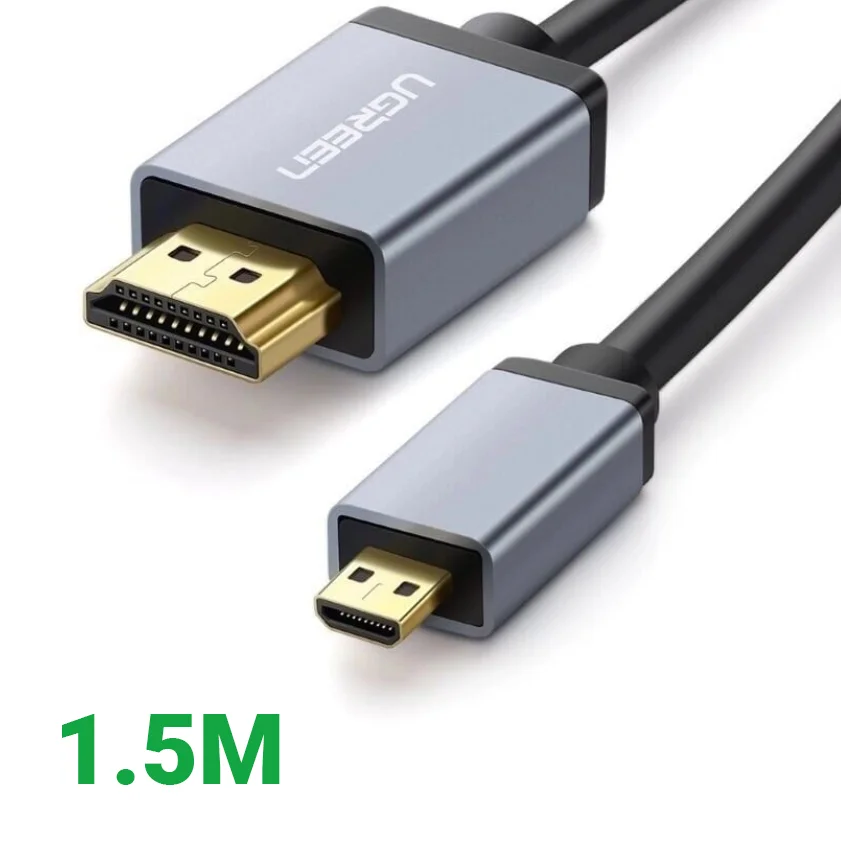 Ugreen 30145 1.5M màu Đen Cáp chuyển đổi Micro HDMI sang HDMI thuần đồng cao cấp HD109