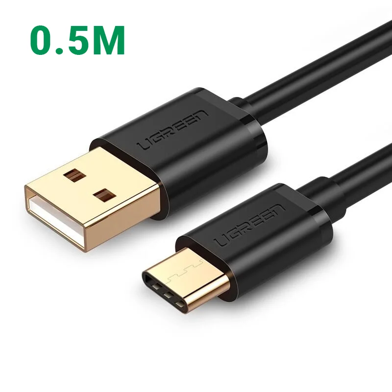 Ugreen 30158 0.5M màu đen Dây USB 2.0 sang Type-C truyền dữ liệu và sạc US141