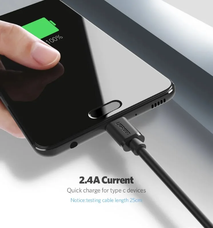 Ugreen 30159 1M màu đen Dây USB 2.0 sang Type-C truyền dữ liệu và sạc US141 — ảnh 8