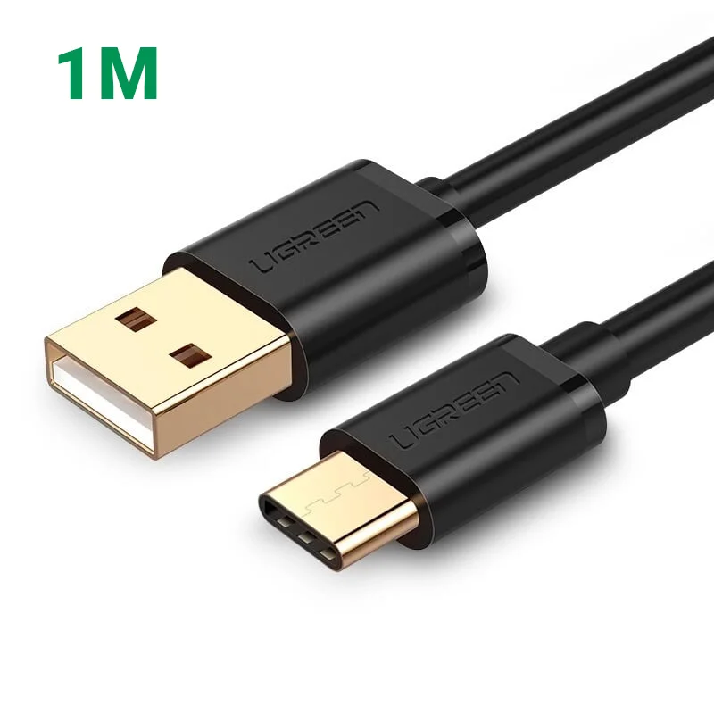 Ugreen 30159 1M màu đen Dây USB 2.0 sang Type-C truyền dữ liệu và sạc US141