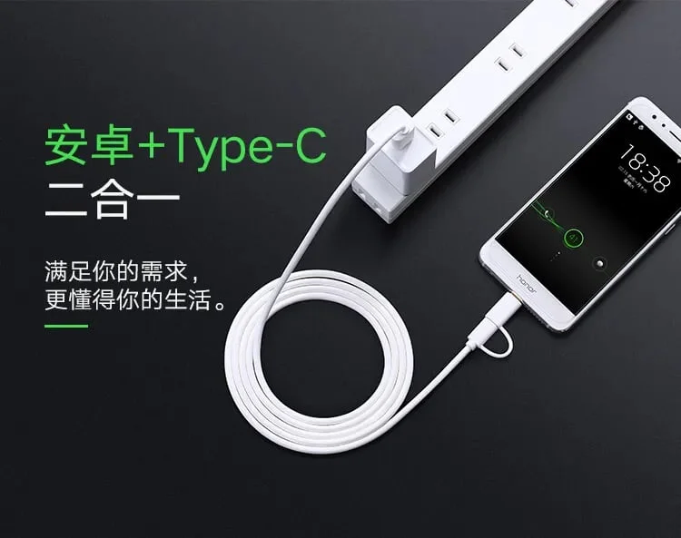Ugreen 30171 1M màu trắng Cáp USB-A sang Micro USB + USB-C cao cấp US142 — ảnh 5