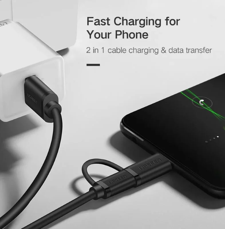 Ugreen 30173 0.5M màu đen Thiết bị chuyển đổi USB 2.0 sang type-C và micro USB US142 — ảnh 6