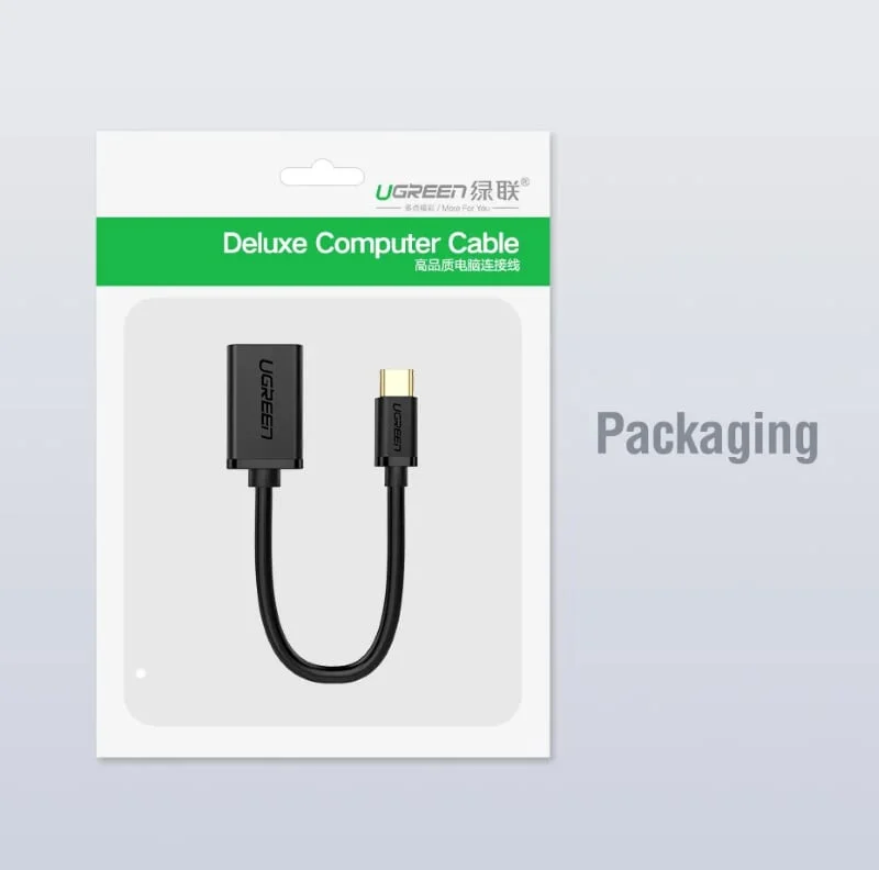 Ugreen 30175 13CM màu Đen Dây USB Type-C sang USB 2.0 US154