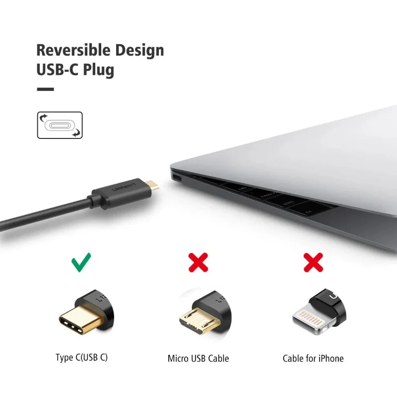 Ugreen 30175 13CM màu Đen Dây USB Type-C sang USB 2.0 US154 — ảnh 7