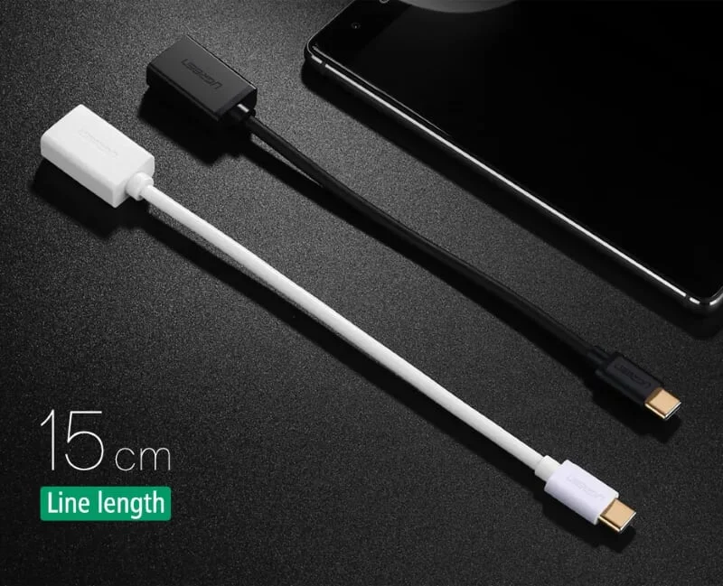 Ugreen 30176 13CM màu trắng Dây USB Type-C sang USB 2.0 US154