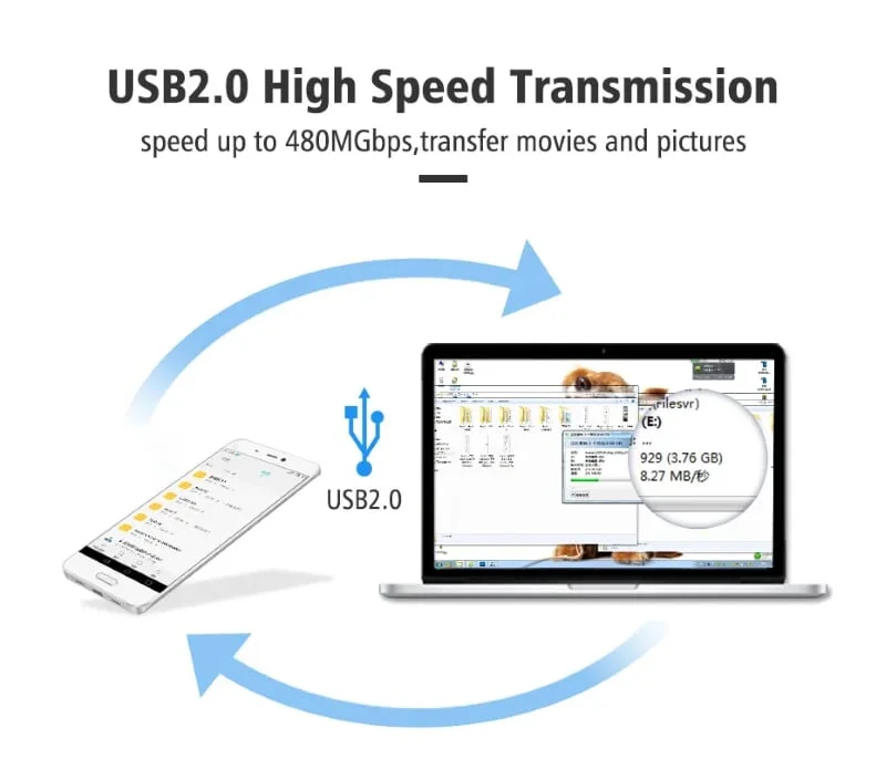 Ugreen 30176 13CM màu trắng Dây USB Type-C sang USB 2.0 US154 — ảnh 5