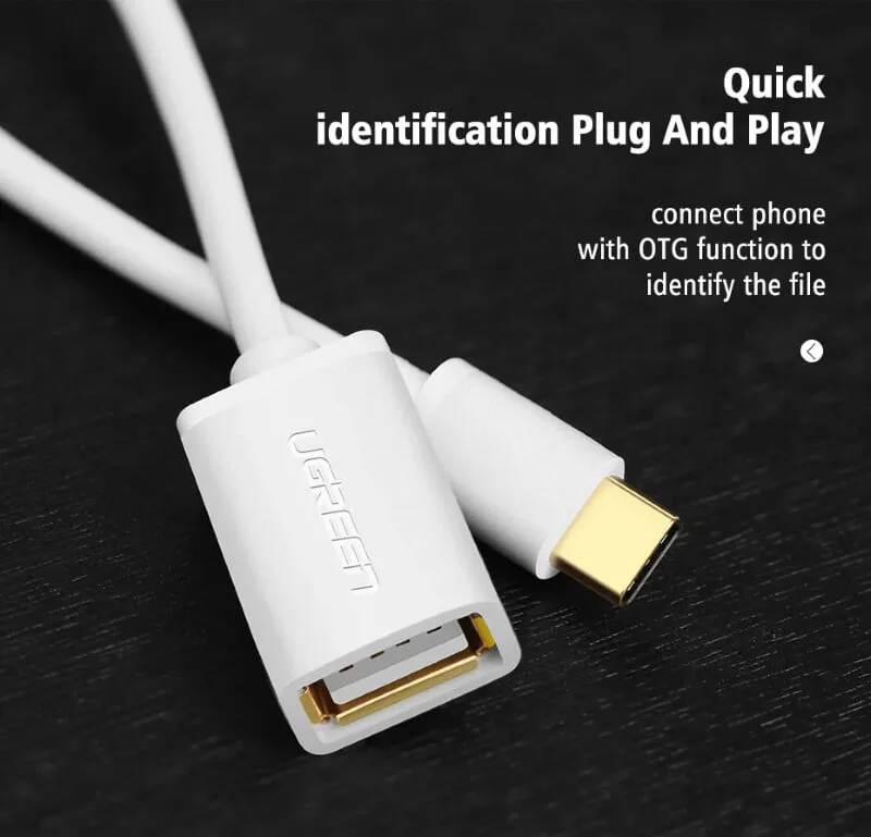 Ugreen 30176 13CM màu trắng Dây USB Type-C sang USB 2.0 US154 — ảnh 7