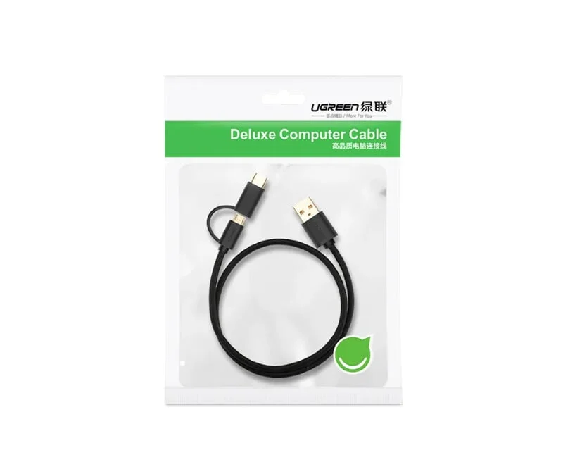 Ugreen 30177 1.5M màu đen Thiết bị chuyển đổi USB 2.0 sang type-C và micro USB US142 — ảnh 12