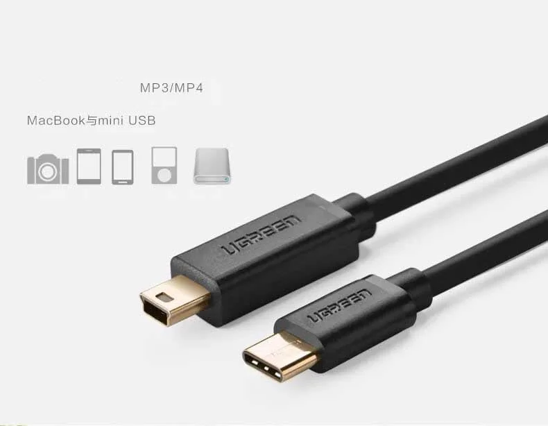 Ugreen 30184 0.5M màu Đen Cáp TypeC (3.1) sang Mini USB US153 — ảnh 2