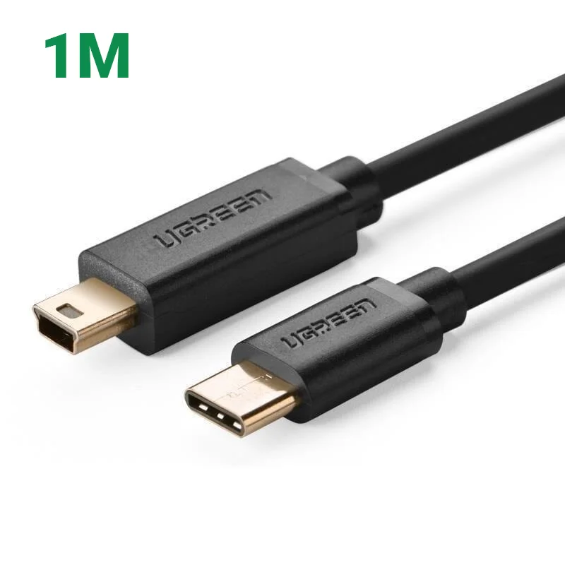 Ugreen 30185 1M màu Đen Cáp TypeC (3.1) sang Mini USB US153