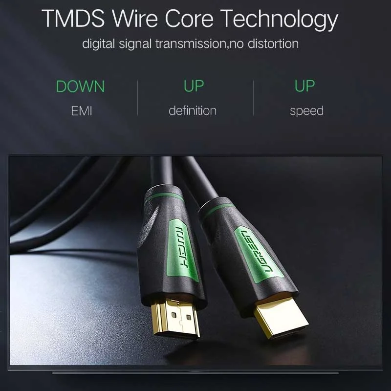 Ugreen 30194 8M màu Đen Cáp tín hiệu HDMI chuẩn 1.4 hỗ trợ phân giải 4K * 2K HD116