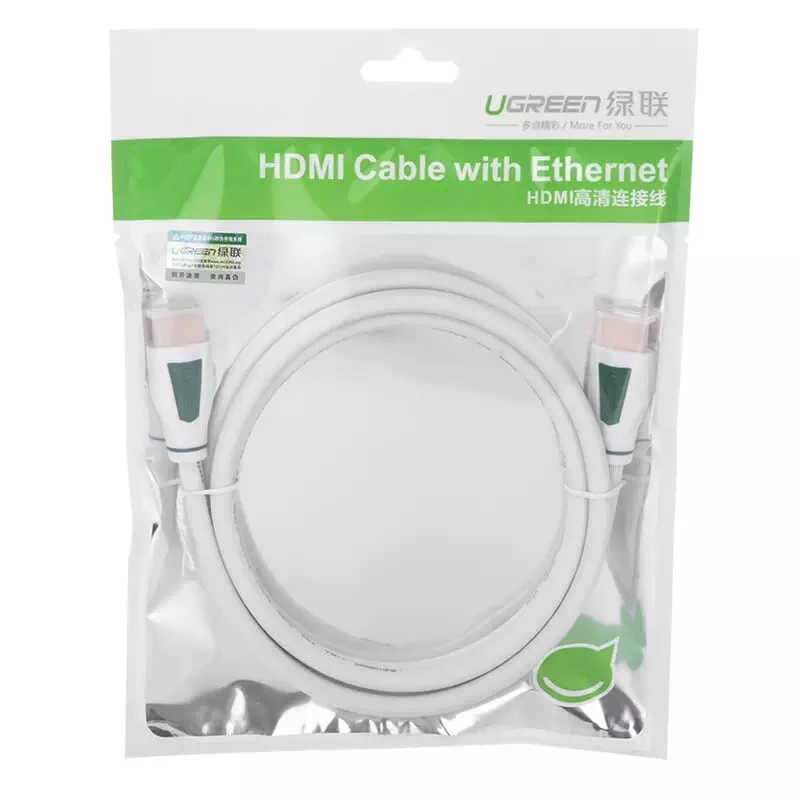Ugreen 30199 1.5M màu Trắng Cáp tín hiệu HDMI 1.4 Full Copper 19 + 1 HD116